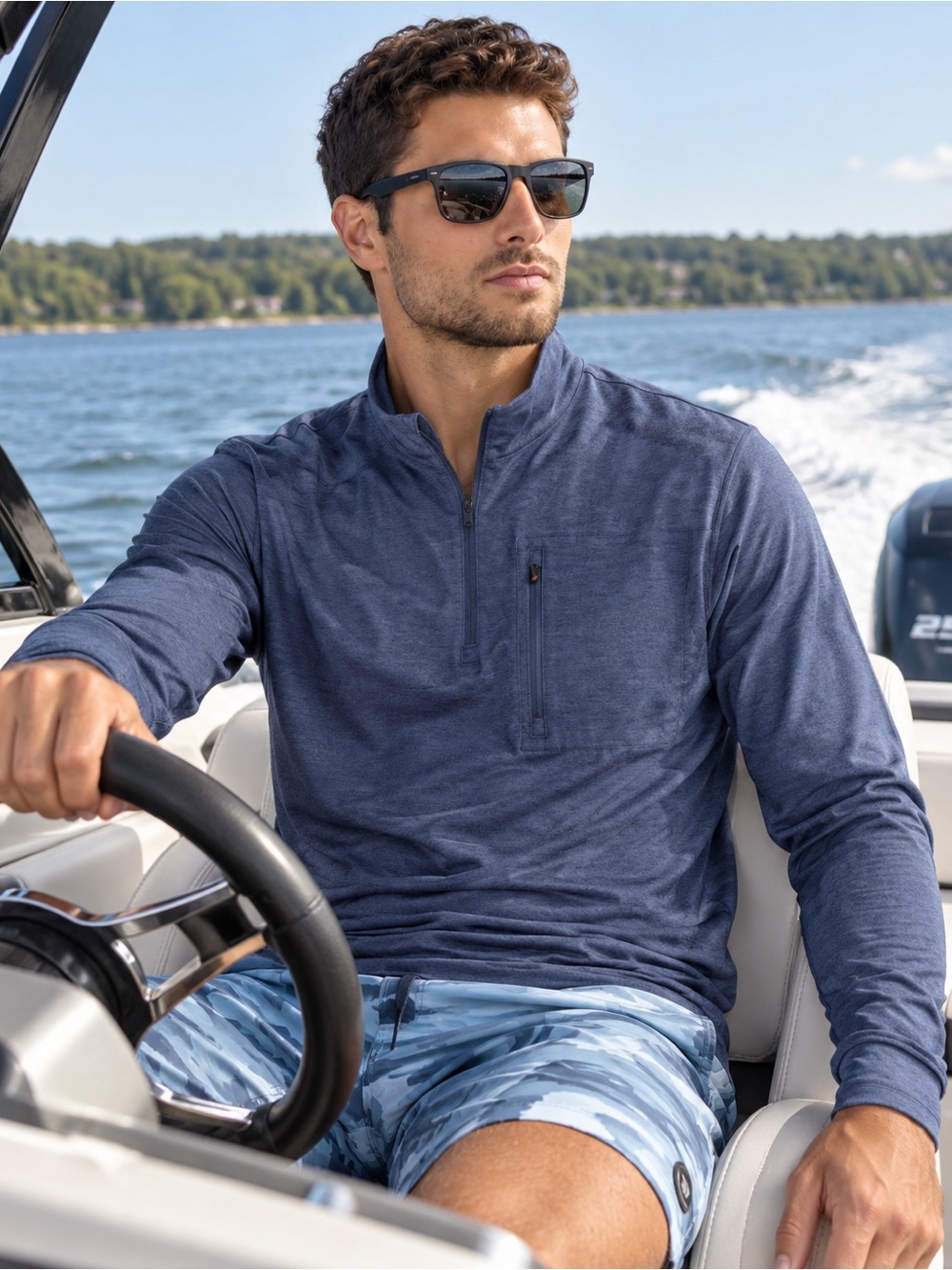 Men's SaltLife Stamina Zip Mock Neck Performance Pullover